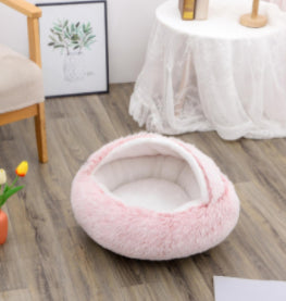 2-in-1 Round Plush Winter Bed for Pet