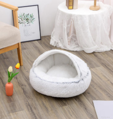 2-in-1 Round Plush Winter Bed for Pet