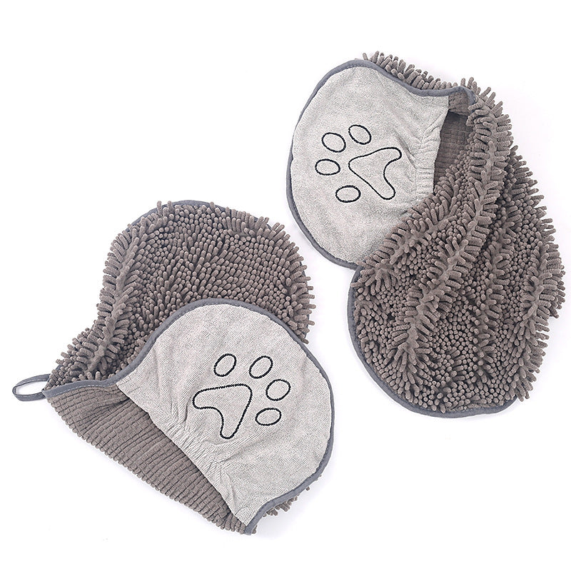 Pet Scrubbing and Bath Glove Towel