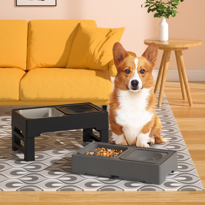 Double Feeding Bowls with Stainless Stand for Pet