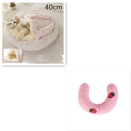 2-in-1 Round Plush Winter Bed for Pet